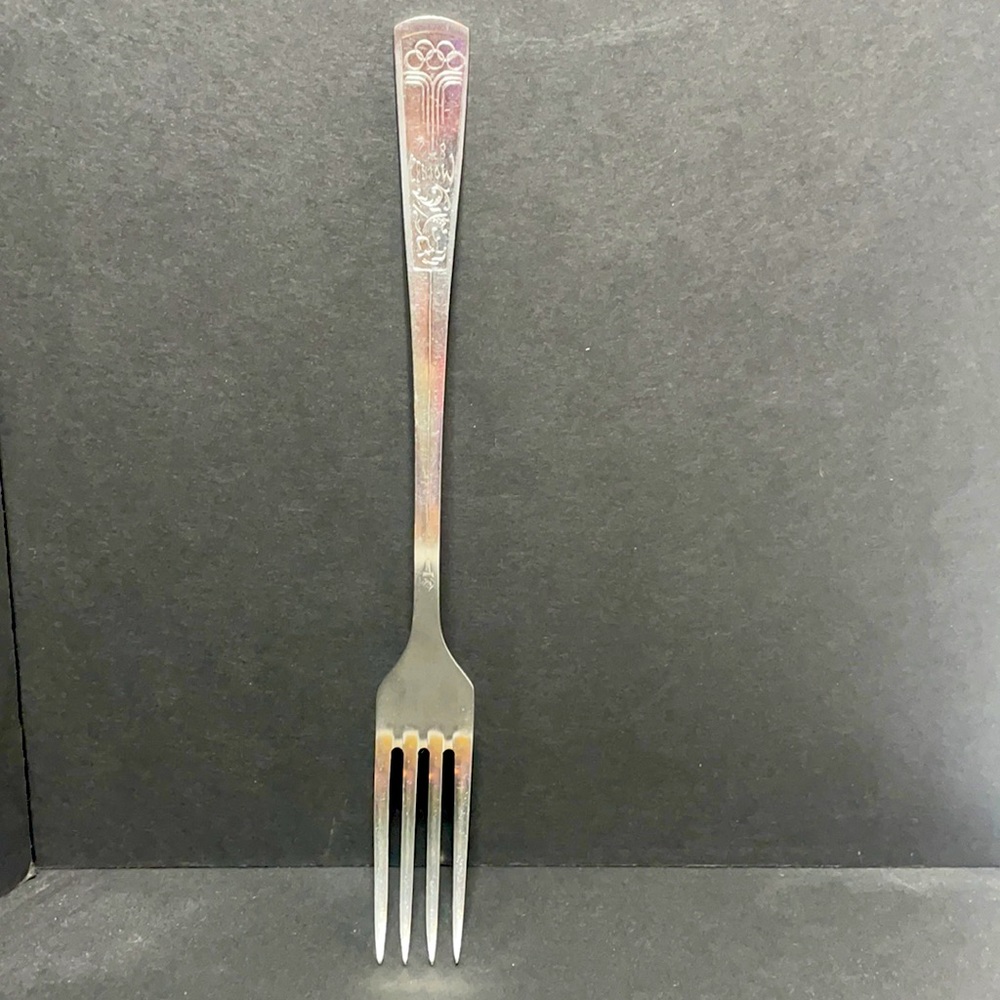 RARE Vintage Fork USSR old Soviet Olympic Games 1980 Moscow Russia!